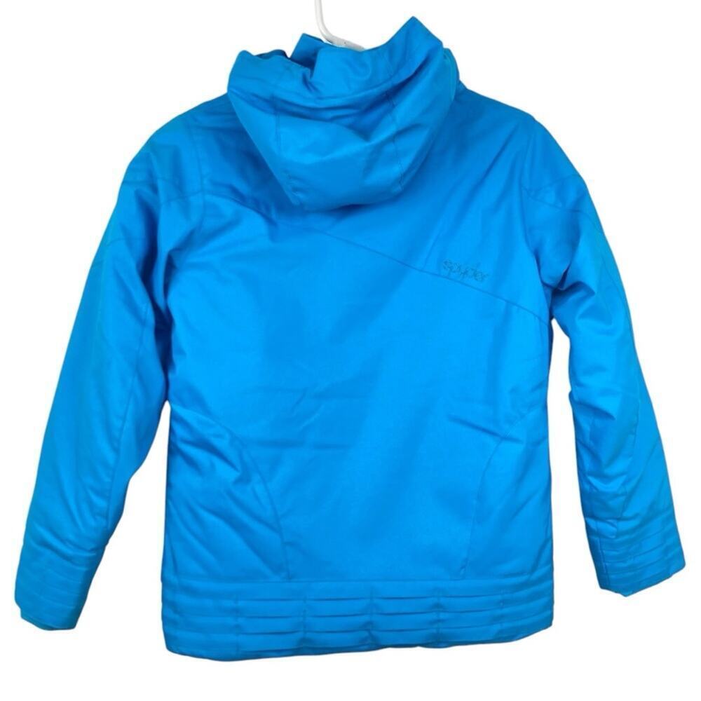 SPYDER Girls Blue Hooded Jacket with Embroidery - Size 12 - Picture 2 of 10